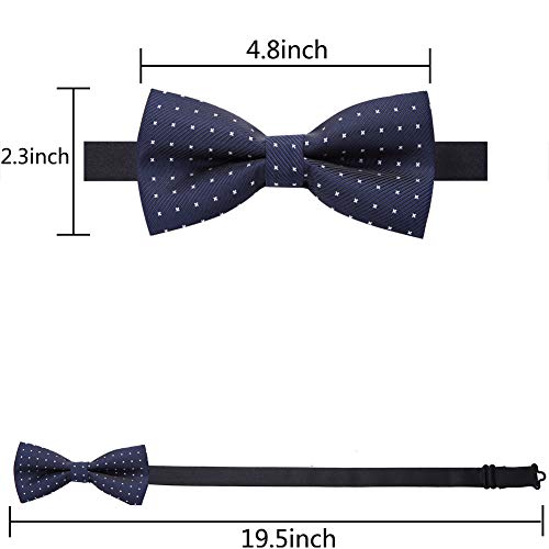 Image of AUSKY 8 PACKS Elegant Adjustable Pre-tied Bow Ties for Men Boys (1&4&5&6&8 Pack for option)