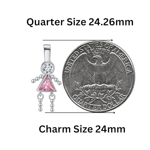 Birthstone Baby Charms for Mom by Ginger Lyne Birthday Kids Boy or Girl Birth Month Pendants for Grandma Family Tree Necklace for Women Cubic Zirconia Sterling Silver3