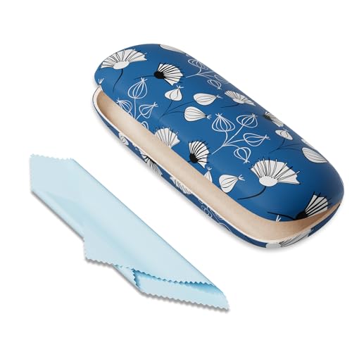 Image of Eyeglasses Case, Portable Hard Shell Protective Case for Glasses, Eyeglass Holder Box for Women with Cleaning Cloth