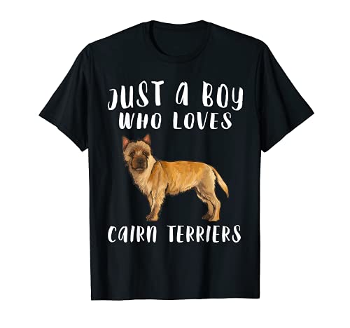 Im Just A Boy Who Loves Cairn Terriers Dog Lover T-Shirt, Black