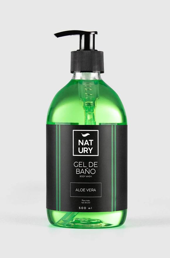 NATURY GREEN CARE - Gel de Baño Natural con Aloe Vera | Gel de Ducha Hidratante y Suave para Pieles Secas | Gel Corporal Cruelty Free | Reparación Intensiva
