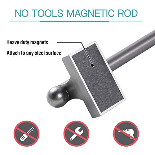 Magnetic Curtain Rods, 1/2 Inch Diameter, 2 Pack, Pewter