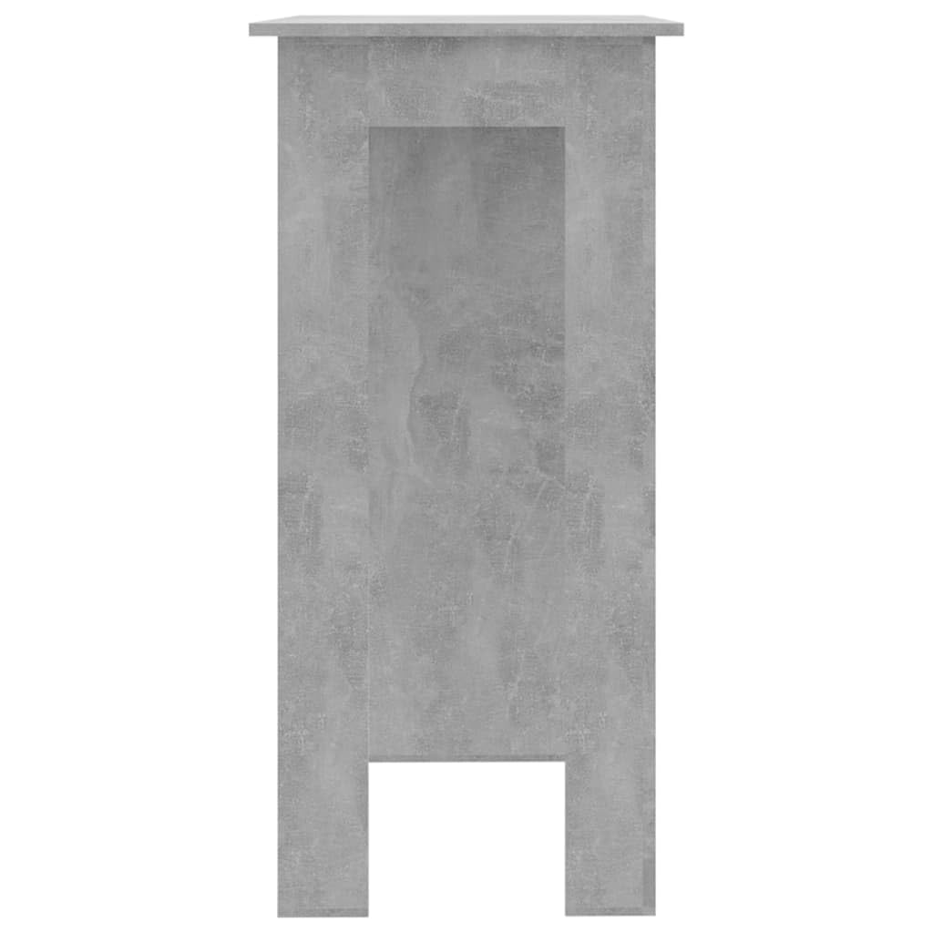 vidaXL Table de Bar avec Étagère, Table à Manger, Table de Bistro, Meuble de Réception Cuisine Maison Intérieur, Gris Béton Bois d'Ingénierie