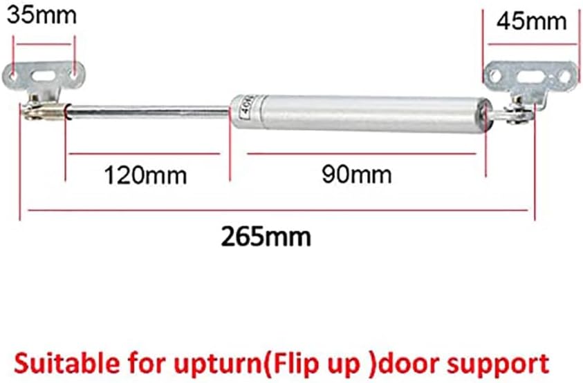 Cabinet Gas Spring Support Rod, Pack of 2 Gas Spring Strut Hydraulic Support Rod for Cabinets Silver 265mm 20N-300N(Rubber Core,150 N)