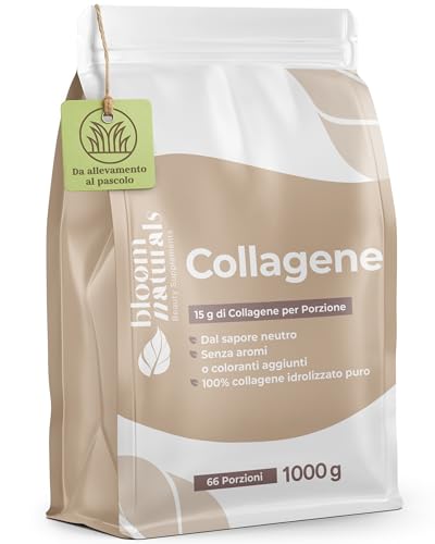 Collagene in Polvere 1000g - 15g per Porzione, Collagene Idrolizzato Puro e Neutro - 66 Porzioni - Collagen Bovino, Peptidi di Collagen - Prodotto in Germania