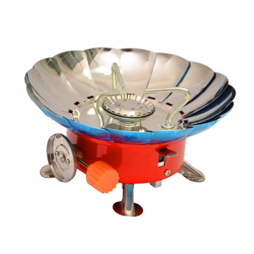 GARVALON Winddichter Campingkocher aus Tragbarer Outdoor gaskocher mit Verstellbarer Flamme und Stabilen Standfüßen für Wandern und Zelten Energiesparendes Lotus design Schneller Brenner