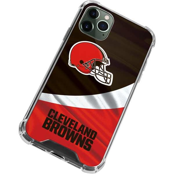 Skinit Clear Phone Case Compatible with iPhone 11 Pro Max - Officially Licensed NFL Cleveland Browns Design