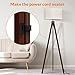 LEPOWER Wood Tripod Floor Lamp, Mid Century Standing Lamp, Modern Design Studying Light for Living Room, Bedroom, Study Room and Office, Flaxen Lamp Shade with E26 Base Walnut
