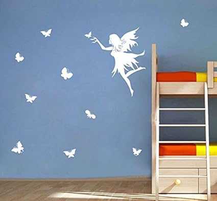 Decor Villa Fairy butterfy Wall Sticker & Decal (PVC Vinyl,Size- 111 cm x 58 cm)