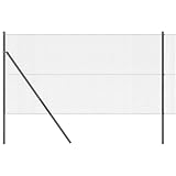 vidaXL Grau Zaunpfosten Set mit Maschenrolle 10 x 1,4 m Langlebiges Metall Modernes Design für Außenzaun Installationsbedarf Wetterfest Einfaches Installationsset Industrieller Garten
