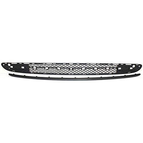 Evan-Fischer Bumper Grille compatible with Mercedes Benz C-Class 01-07 Front Paint to Match w/Avantgarde Pkg. Center Molding Open Type