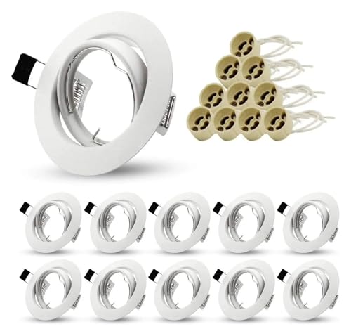 eufeifeiegds 5/10�� LED�_�E�����C�g�t���[�� ���E���h�t�B�N�X�`���[�z���_�[ �����\ MR16 GU10 �d���z���_�[ ���ߍ��ݎ�LED�X�|�b�g���C�g�u���P�b�g(Type2-10PCS)