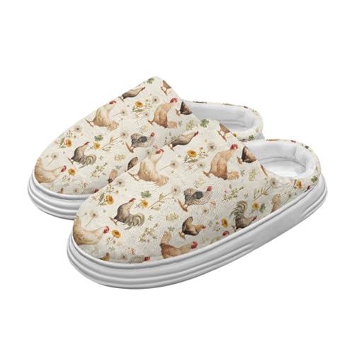 Women's Slip on Fuzzy House Slippers, Memory Foam Warm Plush Platform Slippers for Bedroom Indoor Outdoor