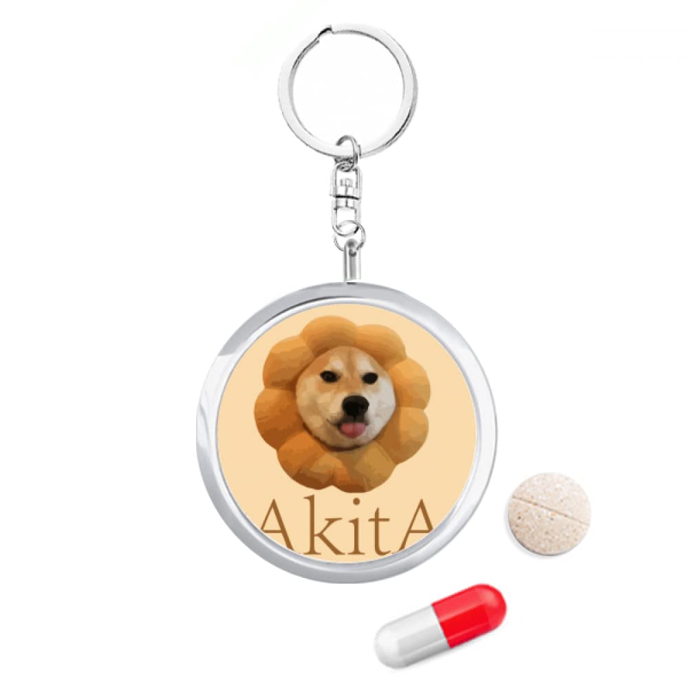 Akita Dog Pillow Neck Body Pill Case Portable Container for Purse