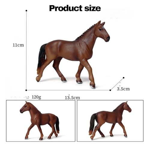 Image of Realistic Farm Animal Horse Toys for Kids Big Size Animal Action Figures Toy Set Home Decoration Educational Horse for Boys and Girls to Play - Pet Animal Figure Toys Birthday Gifts