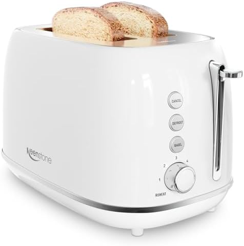 Keenstone Toaster 2 Slice, Retro Wide Slot Stainless Steel Toaste...