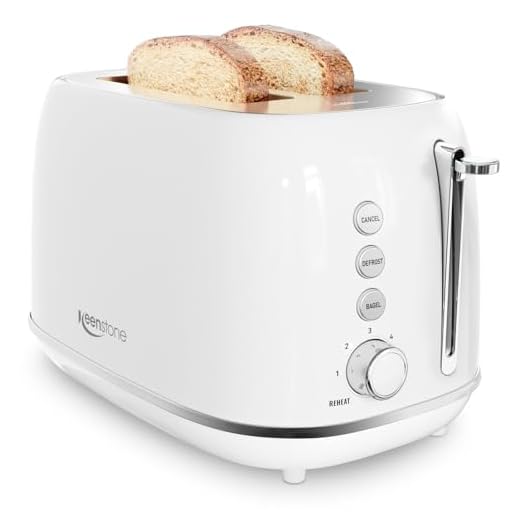 Toaster 2 Slice Stainless Steel Toaster Retro with 6 Bread Shade Settings, Bagel, Cancel, Defrost Function, 2 Slice Toaster with Extra Wide Slot, Removable Crumb Tray, White