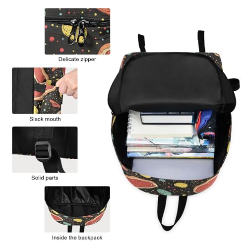Backpack Lunch Box Set Large Capacity Travel Backpacks and Insulated Lunch Bag for Commute Hiking Picnic Anime Steak Print3
