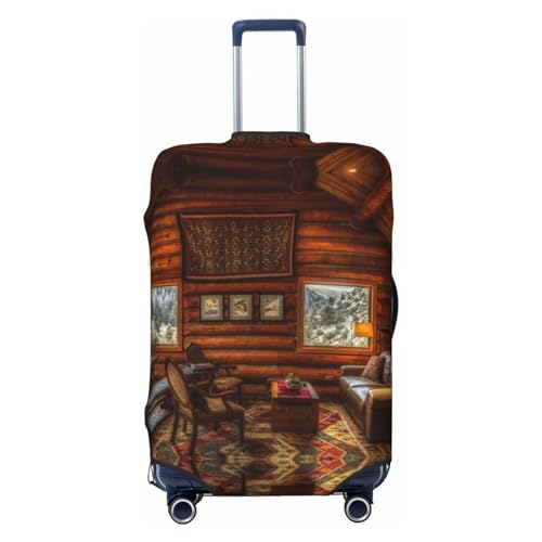 Travel Luggage Cover Protector - Log Cabin Inside Washable Suitcase Covers For 18-32 Inch Luggage