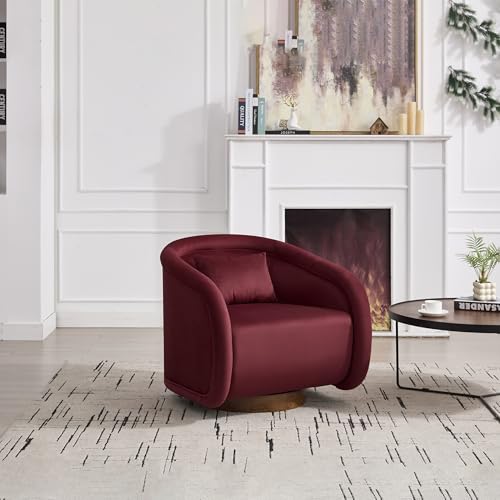 Sillón Giratorio Moderno Piel Sintética Rojo miniatura 6