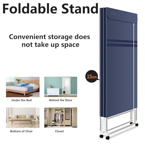 Luchtdrogers Kleding Indoor Verwarmd, Sneldrogende Bescherming tegen oververhitting Luchtdroger Kleding, Touch Screen Bespaar Tijd Kleding Luchter Verwarmd Winter, Grijs - Image 6