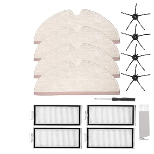 isinlive Kit de acessórios de substituição Q7 com 15 peças compatível com robô aspirador de pó Roborock Q7 Q7 Max+, 1 escova de rolo de borracha, 4 filtros Hepa, 4 escovas laterais, 4 panos de esfregão
