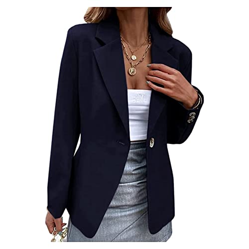 Jaquetas De Terno Feminino, Coloração Sólida De Um Botão De Lapela De Blazer, Blazers Para O