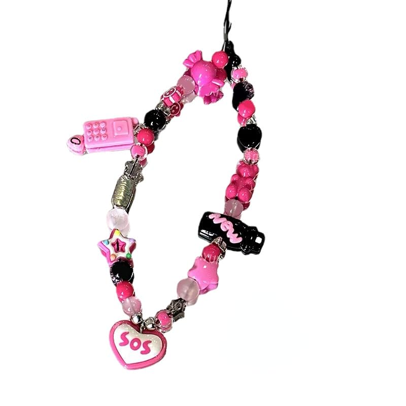 pink＆blackෆ‪チャームෆ‪ Amazon.com: Flixxo Punk Phone Charms Goth Accessories Y2K Phone