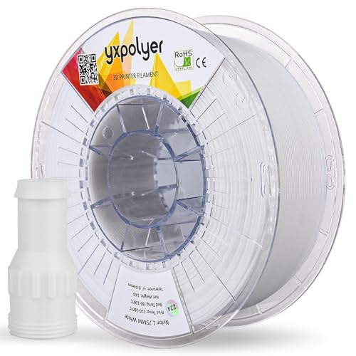 Nylon Filament 3D Drucker-Filament 1,75 mm 1-kg-Spule PA6 Filament 3D Printer Engineering Filament, Hohe Abriebfestigkeit, Hitze- und Chemikalienbeständig, Überlegene Schichthaftung