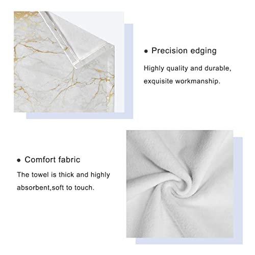 Auuxva 3-Piece Towel Set, Texture Marble Geometric Pattern Bath Towel Sets Absorbent Soft Towels For Bathroom Quick Dry Cotton Bath Sheets (Contains 1 Bath Towel, 1 Hand Towel, 1 Washcloth) #TOP2