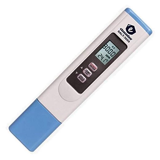 eSeasonGear SALT-3050 Waterproof IP65 Meter, Digital Salinity PPM Temperature Tester for Salt Water Pool and Koi Fish Pond
