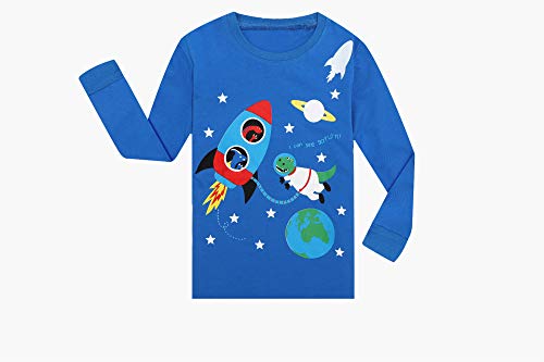 Qtake Fashion Boys Pajamas Planet Winter Long Sleeve Children Set Cotton Little Kids Pjs Sleepwear Size 2-12 year2