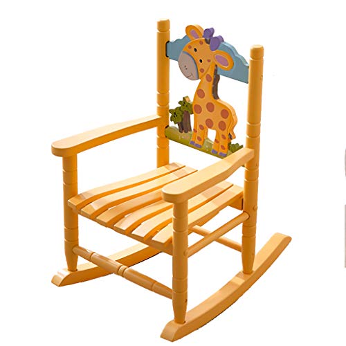 HTPOW-M Kids Rocking Chair, Wooden Fun Safety Lounge Chairs Armchair Child Girl Baby 1118-YY (Color : A)
