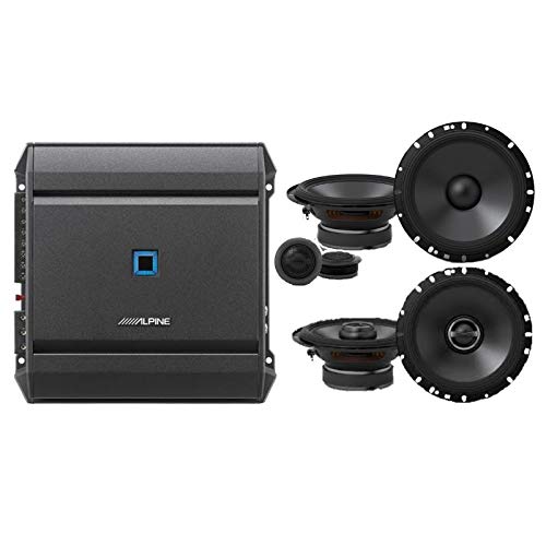 Alpine S-A32F 320w RMS 4-Channel S-Series Car Audio Amplifier Class D Bundled w/S-S65C S-Series 6.5-inch Component 2-Way Speakers (Pair) w/S-S65 S-Series 6.5-inch Coaxial 2-Way Speakers (Pair)