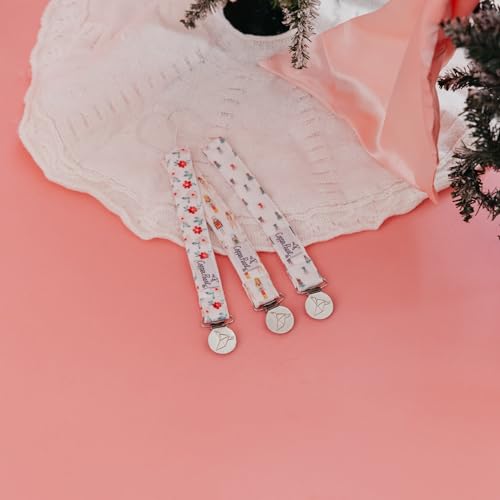 Image of Copper Pearl 3-Pack Pacifier Holders: Premium Knit Binky Clips for Baby Girls and Boys - Stylish Stainless Steel Design for Secure No-Drop Attachment - Juliet