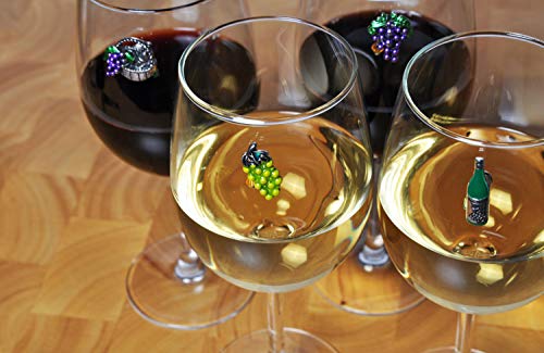 Cork & Leaf- Strong Magnetic Wine Glass Charms For Stem Glasses - Set Of 12 Different Color Bling Drink Markers For Parties And Events Wine Charms For Glasses #TOP6