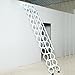 Wall Mounted Folding Ladder with Handrails, Pull Down System Attic Stairs, Telescopic Attic Ladder, Applicable Height 9.6-10ft, Attic, Basement, Warehouse, Passage Folding Stair (White, 12 Steps)
