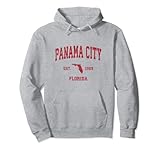 Photo Gallery panama city florida fl - stampa sportiva vintage con stampa rossa felpa con cappuccio Photo Gallery panama city florida fl - stampa sportiva vintage con stampa rossa felpa con cappuccio