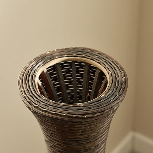Image of Large Hand-Woven PVC Rattan Look Floor Vase, 39.37 Inch Tall Home Decor Floor Vase for Fake Flower Dried, Farmhouse Decorative Flower Holder for Living Room, Bedroom, Dining Room, Entryway, Hallway