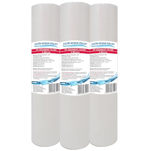 Lot de 3 cartouches de filtre à sédiments 10 pouces Micron 5 pour osmose inverse purificateur d'eau