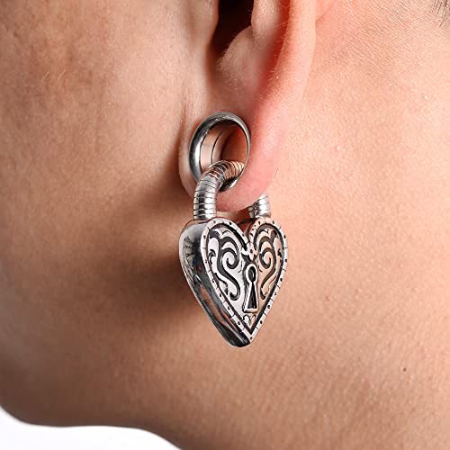 PUNKYOUTH 2PCS Ear Weights For Stretched Ears Heavy Weighted Gauges Stainless Steel 2g 4g Dangle Gauge For Women Men Ear Hanger Stretcher Piercings4