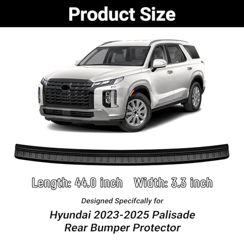 Image of Rear Bumper Protector Compatible with Hyundai 2023 2024 2025 Palisade Car Accessories ABS Plastic Material Matte Black Resistant Trunk Door Entry Guards