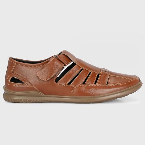 Image of Centrino Men's Fisherman Sandals | Stylish Closed-Toe Design | Soft Cushioned Footbed | Genuine-Look Upper | Comfortable for Daily & Outdoor Wear (9489)