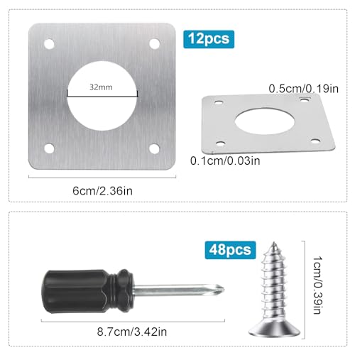 12 Stück Vogelhaus Metall Schutzplatte Edelstahl 32mm für Nistkasten für Vögel für Draußen, Bausatz für Nistkasten Baby Nest Protect Nistkästen Vogelhäuschen Vogelnest (Silver, 32mm-Quadrat)