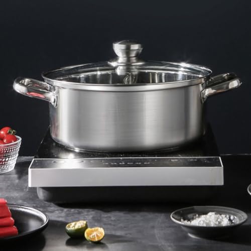 Marmite à Fondue en Acier Inoxydable 28 CM Double Compartiment