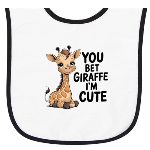 inktastic You Bet Giraffe I'm Cute Baby Terry Cloth Bib