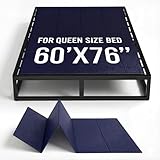 Imperijade 10mm Bunkie Board(60”x76” Queen Size) Density Groove Board | Low Profile Bed Support Board, Breathable, Noise Minimizing | Folding Box Spring Support | Split Fully Assembled