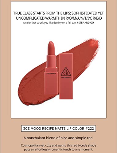 3CE NEW Mood Recipe Matte Lip Color (3 Concept Eyes) Season 2, 218, 219, 220, 221, 222 (222) - Image 3