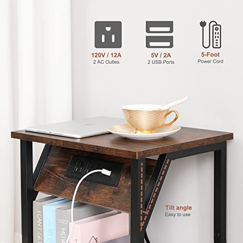 Gold Side Table, Round End Table With 2 Removable Trays, Circle Nightstand, Mid Century Waterproof Accent Coffee Table Small Spaces, Living Room, Bedroom Balcony And Office (Vintage) #TOP3