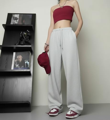 Image of dockstreet Straight Wide fit Long Length Open Bottom Jogger for Women /Trending Multi Pocket Style, Relaxed Casual Pants for Women